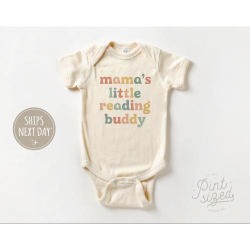 Mama's Little Reading Buddy Onesie®  I Love Reading Onesie® Cute Bodysuit National Reading Month Natural Baby Onesie®