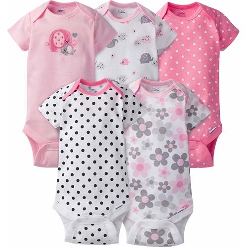 Baby Girls' 5-Pack Variety Onesies Bodysuits