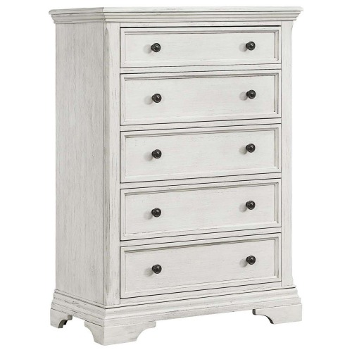 Eastern Shore Olivia 5-Drawer Chest in Brushed White