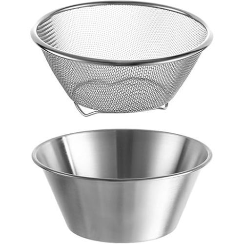 Berry Baskets, Mini Strainer with Bowl, Stainless Steel Can Colander Small Container for Berries, Strawberry, Grape, Cherry, Dishwasher Safe