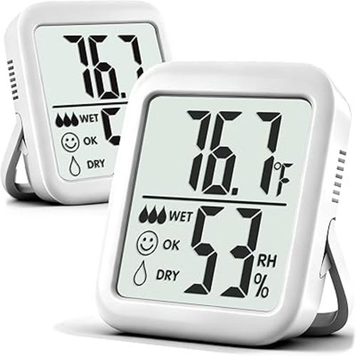 Antonki 2 Pack Room Thermometer for Home, Hygrometer Indoor Humidity Meter Gauge, Digital Temperature and Humidity Sensor Monitor for House, Terrarium, Incubator, Greenhouse - Battery Included