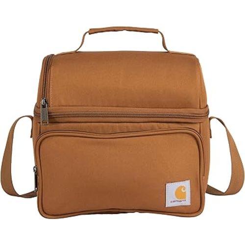 Carhartt Camping Cooler, Worksite Lunchbox, Soft Shell Lunch Bag for Construction Sites, Work and Everyday Use, Brown