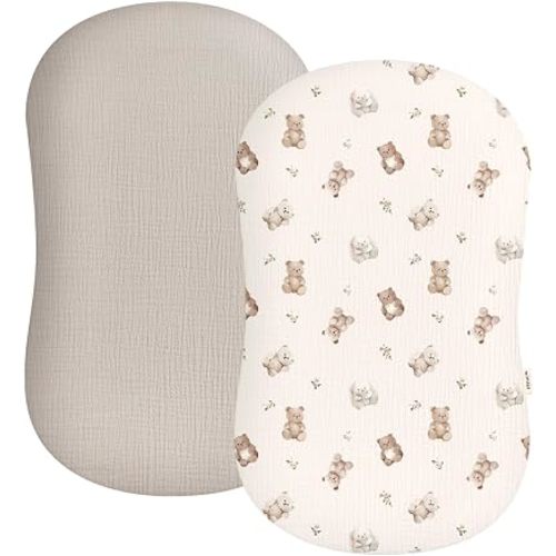 Baby Lounger Cover 2 Pack, Muslin Cotton Infant Lounger Cover, Covers Only