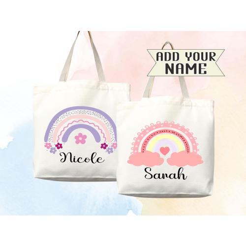 Kids Name Tote Bag Childrens Gift Library Bag Daycare Diaper Bag Custom Tote Customized Name Back to School Bag for Kids Bag Kindergarten