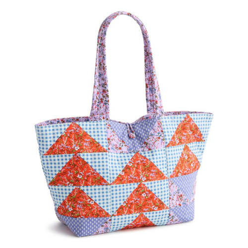 Small Hathaway Tote Bag - Flying Geese Patchwork