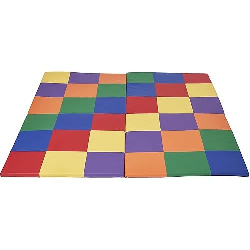 ECR4Kids SoftZone Patchwork Activity Mat, Folding Playmat, Assorted