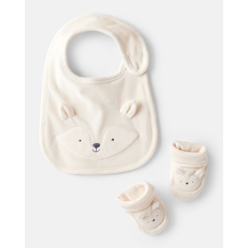 Baby Fox Bib & Booties Gift Set - Cream | Carter's
