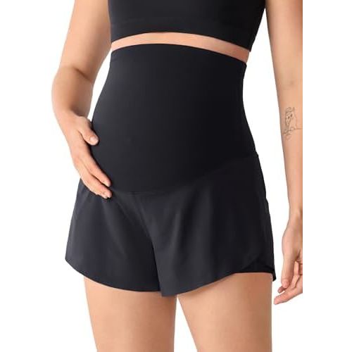 MOMANDA Athletic Maternity Dolphin Shorts 3"