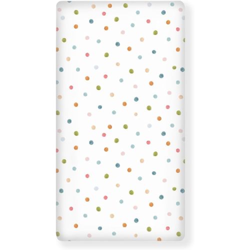 Colorful Polka Dot Fitted Crib Sheet for Boys Girls Beautiful Watercolor Pastel Spots Baby Sheet for Standard Crib and Toddler Cute Nursery Bed Mattress Sheets 28"x52"