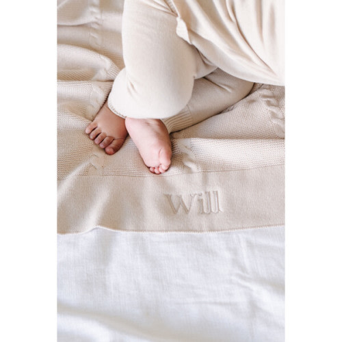 Heriloom Blanket Receiving, Tan - Saranoni | Maisonette