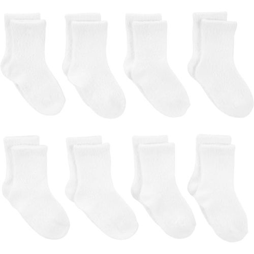 Simple Joys by Carter's Baby 8-Pack Chenille Socks, White, 0-6 Months