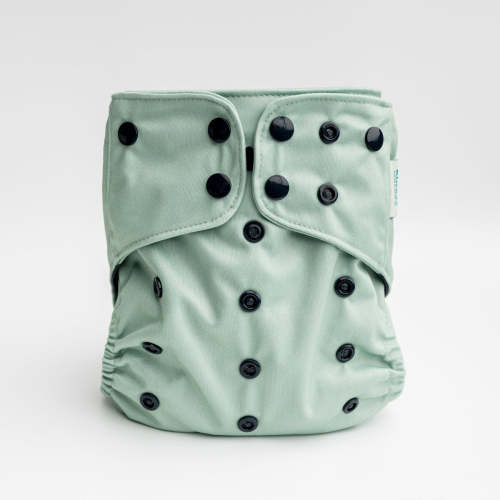 One Size Cloth Diaper in Solid Color in Moss Light Green from Kinder Diapers – Kinder Cloth Diaper Co.