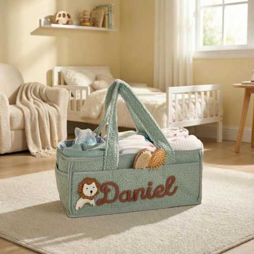 Custom Baby Organizer Basket: Spacious, Partitioned, Portable, Travel-Ready, 3 Color Choose