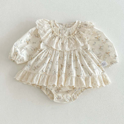 Willow Lace Floral Baby Romper Dress