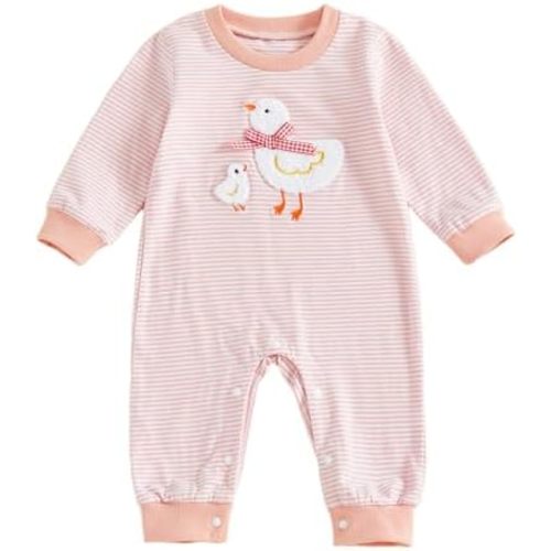 Baby Girl Fall Winter Clothes Newborn Silly Goose Romper Long Sleeve Round Neck Jumpsuit Cute One Piece Outfit