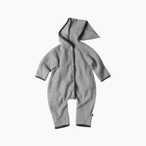 Zutano Cozie Fleece Elf Romper - Heather Grey, 3-6 Months