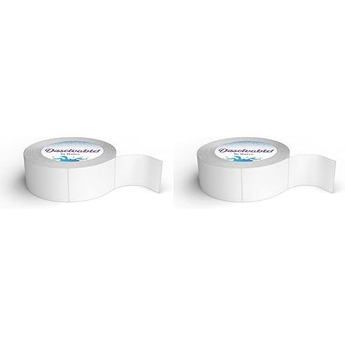 Blank White 1 X 2 Dissolvable Food Labels - Washes Off Qucikly No Residue - for Food Prepe and Rotation, Canning and More! Made in The USA (2 Pack)