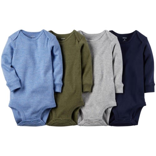 Baby Boys' 4 Pack Heather Bodysuits (Baby)