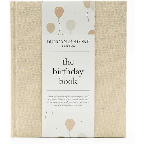 Duncan & Stone Hardcover Birthday Book & Baby Memory Album, 72 Pages