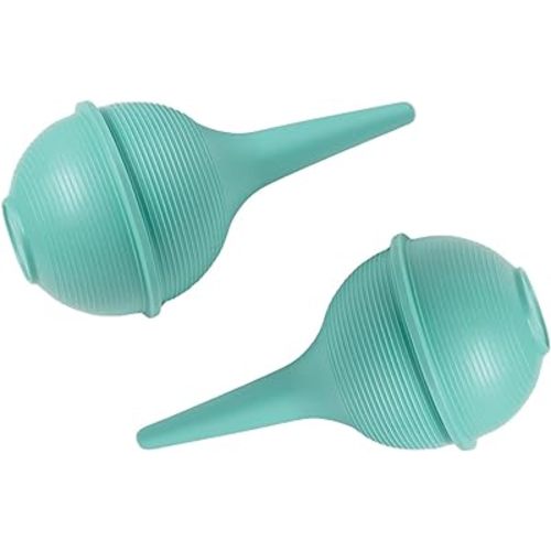 Comfort Axis Baby Nasal Aspirator and Ear Wax Bulb Syringe, Green, 3 Oz, Pack of 2