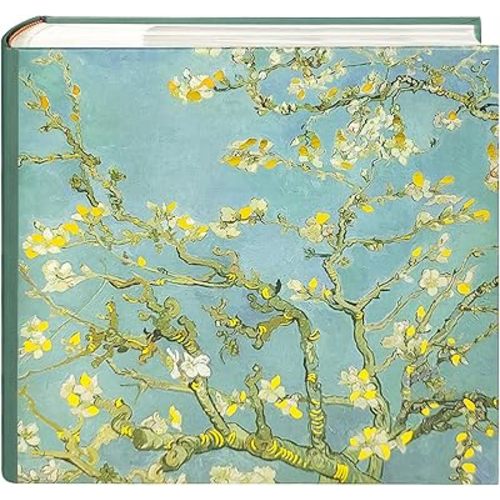 Van Gogh Almond Blossom Photo Album 4x6 with Writing Space 200 Pockets New Baby & Wedding,Floral Memory Book for Blooming Life -Kuword