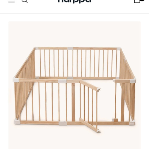 HARPPA Wooden Baby Gate Playpen | Non-Toxic Foldable DIY Adjustable Play Yard for Infants & Toddlers – Natural Finish Baby Fence for Small & Large Spaces