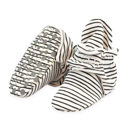 Pencil Stripe Organic Cotton Gripper Baby Bootie – Zutano
