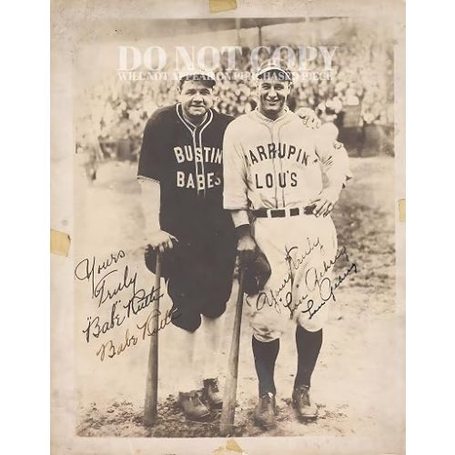 Babe Ruth and Lou Gehrig Photograph 8 X 10 - Magnificent 1927 Barnstorming Portrait - New York Yankees Icons - MLB - American Baseball Legends - Rare Photo - Poster Art Print