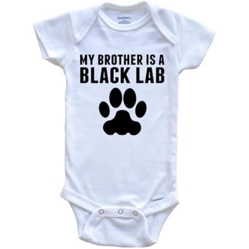 My Brother is A Black Lab One Piece Baby Bodysuit - Cute Dog One Piece Baby Bodysuit
