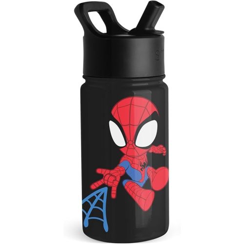 Simple Modern Kids Summit Water Bottle with Straw Lid | Marvel Spider Man 14oz Stainless Steel Cup Insulated Tumbler for Toddlers, Boys, School | Spidey Kid