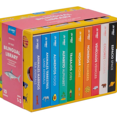My First Bilingual Library: A Spanish-English Vocabulary Board Book Set of Colors, Numbers, Animals, ABCs, and More (Si Sabo Bilingual Books for Kids)