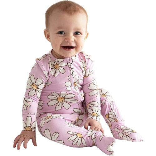Posh Peanut Convertible Baby Sleepers - Girls Footless Baby Pajamas with 2 Way Zipper for Easy Diaper Changes