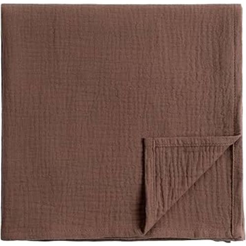 Meracorallo Muslin Swaddle Blanket, 100% Cotton Receiving Blanket Soft and Breathable Swaddle Wrap for Baby Boys and Girls, Brown