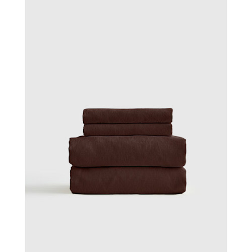 Organic Brushed Cotton Sheet Set in Espresso