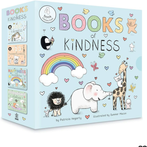 Books of Kindness: ABCs of Kindness; 123s of Thankfulness; Happiness Is a Rainbow; Friendship is Forever