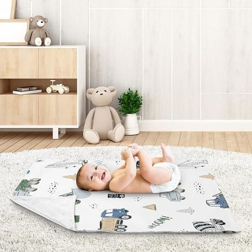 Sweet Jojo Designs Construction Truck Boy Blanket Receiving Security Swaddle for Newborn or Toddler Nursery Car Seat Stroller Soft Minky - Grey Yellow Black Blue and Green Transportation
