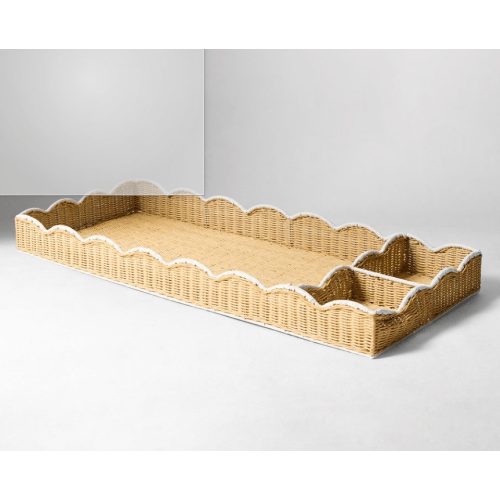 Scallop Rattan Universal Changing Table Topper