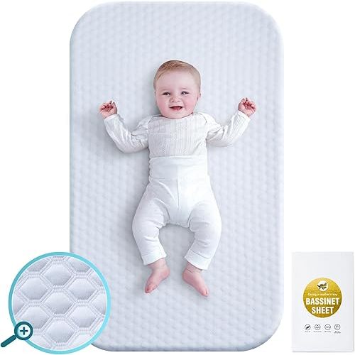 Rocking Bassinet Sheet Fitted, Ultra Soft Bassinet Mattress Protector, 1 Pack