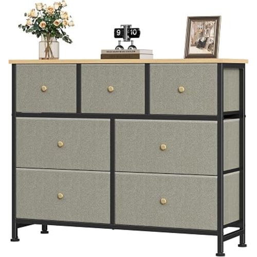 OLIXIS 7 Drawer Fabric Dresser, Storage Tower for Bedroom and Closet