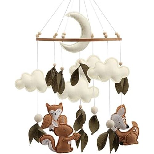 Woodland Animals Baby Mobile Handmade Forest Nursery Mobile Squirrel Owl Deer Woodland Crib Mobile