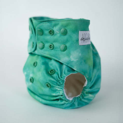 Emerald Pocket Cloth Diaper | Watercolor Jade – Arcadia's Nursery