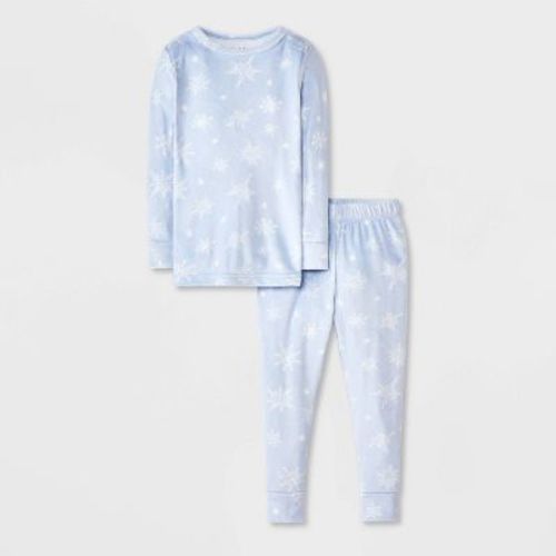 Toddler 2pc Snowflake Snuggly Soft Pajama Set - Cat & Jack™ Light Blue