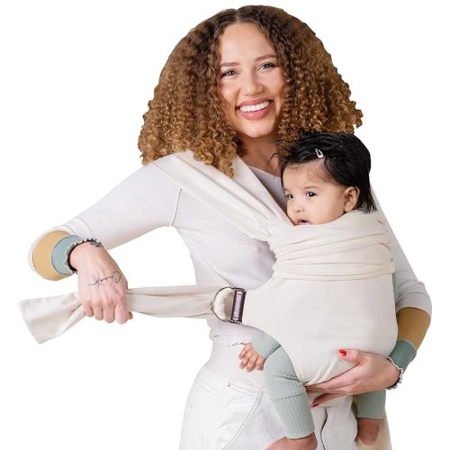 Lalabu The Simple Wrap Baby Wraps Carrier - Stylish Baby Sling Carrier for Newborns & Toddlers 13-28 lbs. Safety Tested, Easy-to-Use, Ergonomic, & Comfortable - Oat