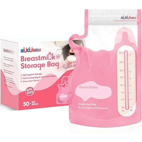 Breastmilk Storage Bags(180 Count),8oz Milk Storage Bags for Breastfeeding,BPA Free with Easy Pour Spout, Self Standing, for Refrigeration and Freezing