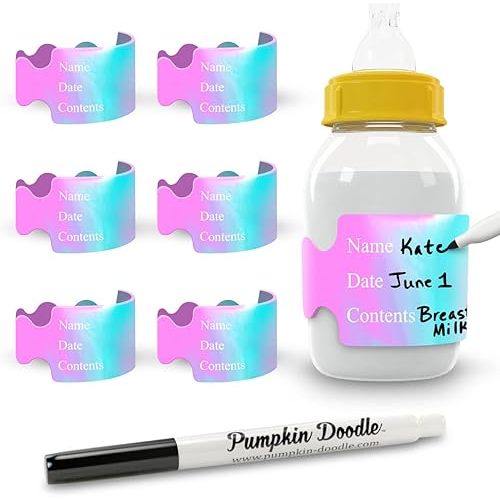Pumpkin Doodle The Original Write and Reuse Baby Bottle Labels for Daycare