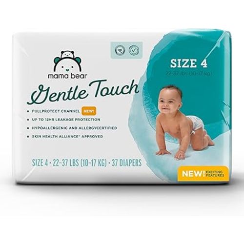 Amazon Brand - Mama Bear Gentle Touch Diapers, Size 4, 37 Count