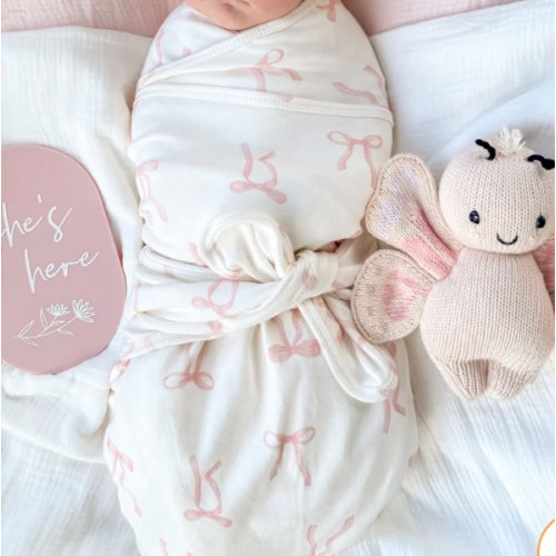Swaddle Set | Pink Bows – Little and Fern