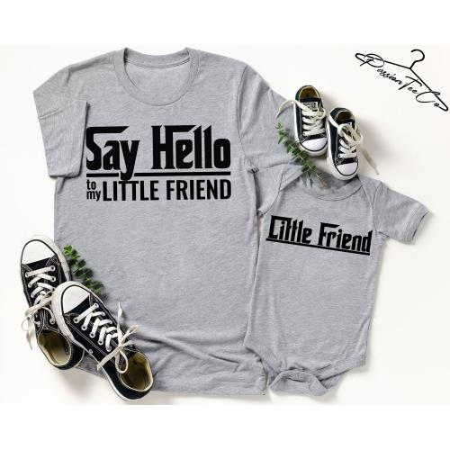 Daddy and Me Shirts, Fathers Day Gift, Father Son Matching Tees, Father Daughter Shirts, Dads Birthday Shirts, Say Hello To My Little Friend