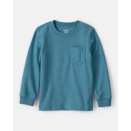 Toddler Boy Long-Sleeve Pocket Tee - Teal - Carter's | Carter's