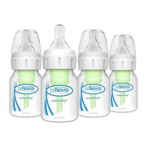 Amazon.com : Dr. Brown’s Natural Flow® Anti-Colic Narrow Baby Bottle, 2oz/60mL with Preemie Flow™ Nipple, 4 Pack, 0m+ : Baby